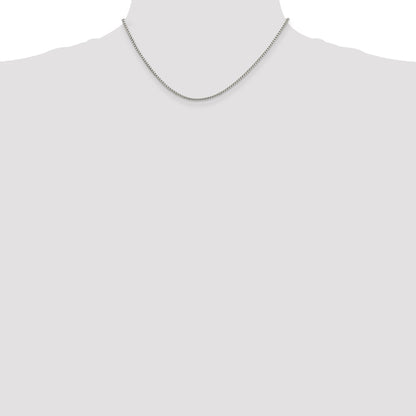 16 Inch Sterling Silver 1.75mm Round Box Chain Necklace