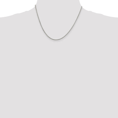 18 Inch Sterling Silver 1.75mm Round Box Chain Necklace