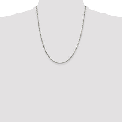 22 Inch Sterling Silver 1.75mm Round Box Chain Necklace