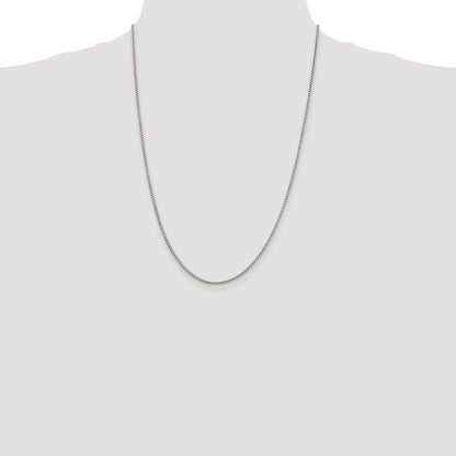 24 Inch Sterling Silver 1.75mm Round Box Chain Necklace