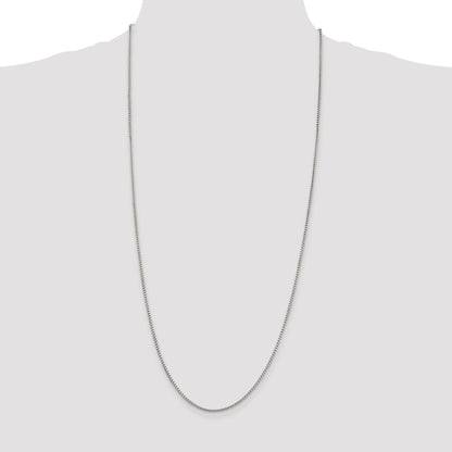 30 Inch Sterling Silver 1.75mm Round Box Chain Necklace