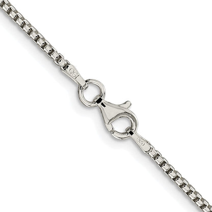 Sterling Silver Rhodium-Plated 1.75mm Round Box Chain
