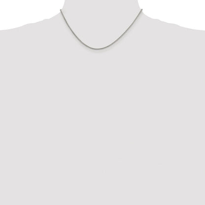 Sterling Silver Rhodium-Plated 1.75mm Round Box Chain