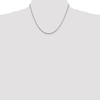 18 Inch Sterling Silver 2mm Round Box Chain Necklace