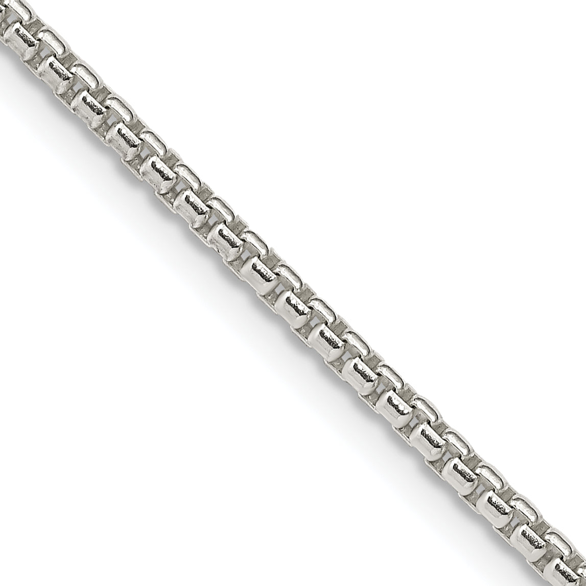 26 Inch Sterling Silver 2mm Round Box Chain Necklace