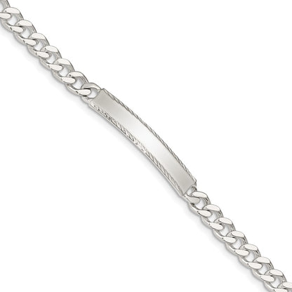 8 Inch Sterling Silver Diamond-Cut Engraveable Curb Link In Bracelet