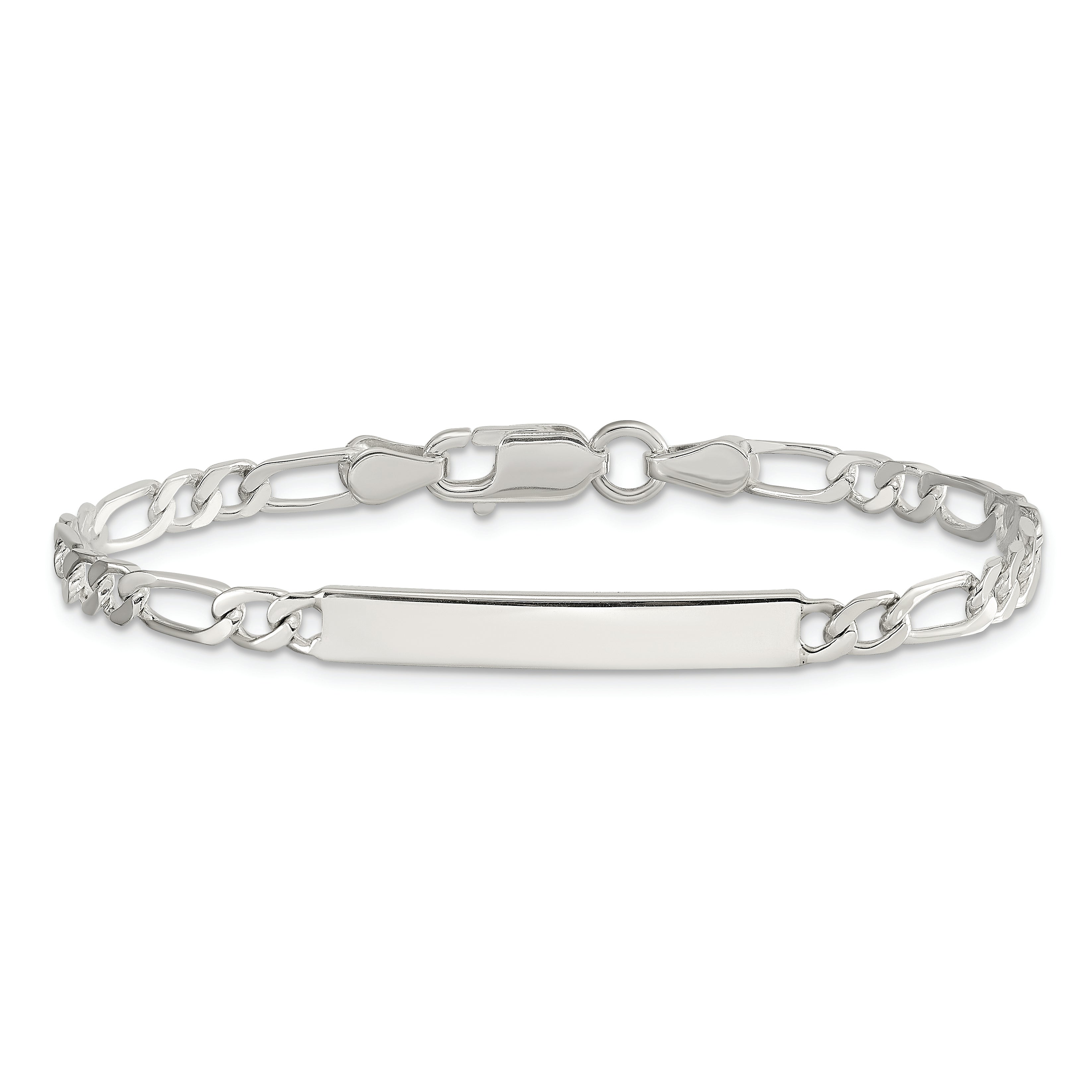 6 Inch Sterling Silver Engraveable In. Figaro Link Id Bracelet