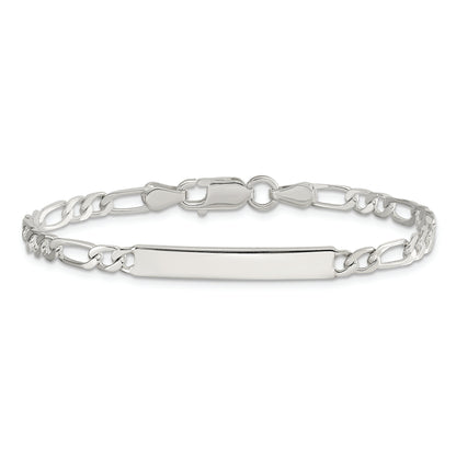 6 Inch Sterling Silver Engraveable In. Figaro Link Id Bracelet