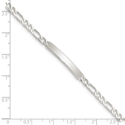 6 Inch Sterling Silver Engraveable In. Figaro Link Id Bracelet