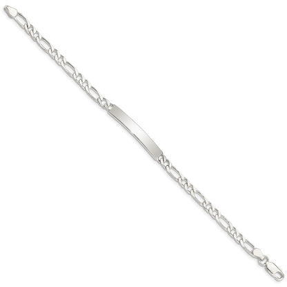 7 Inch Sterling Silver 7Inch Engraveable Figaro Link Id Bracelet