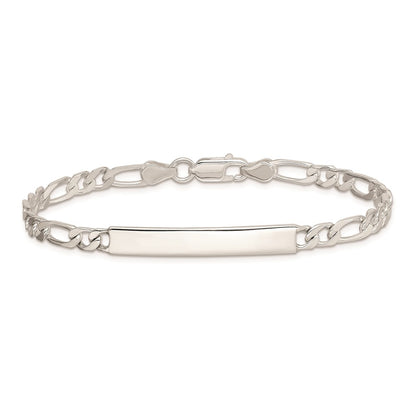 8 Inch Sterling Silver 8Inch Polished Engraveable Figaro Link Id Bracelet