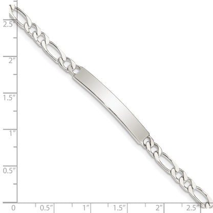 7 Inch Sterling Silver 7Inch Engraveable Figaro Link Id Bracelet