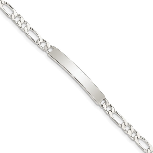 7 Inch Sterling Silver 7Inch Engraveable Figaro Link Id Bracelet