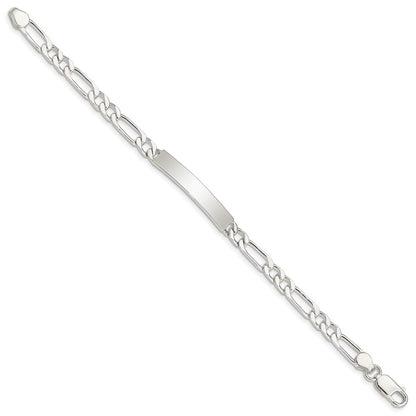 7 Inch Sterling Silver 7Inch Polished Engraveable Figaro Link Id Bracelet
