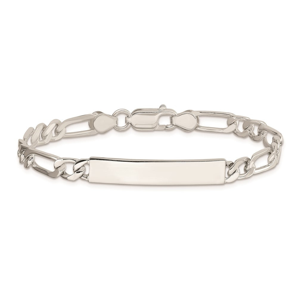 7 Inch Sterling Silver 7Inch Polished Engraveable Figaro Link Id Bracelet