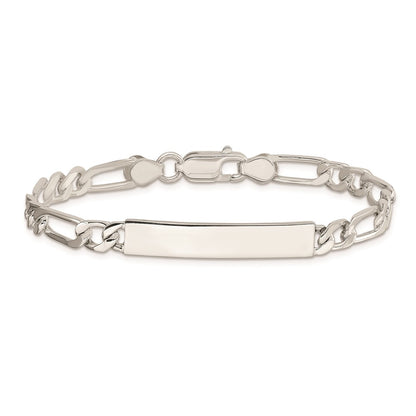 7 Inch Sterling Silver 7Inch Polished Engraveable Figaro Link Id Bracelet