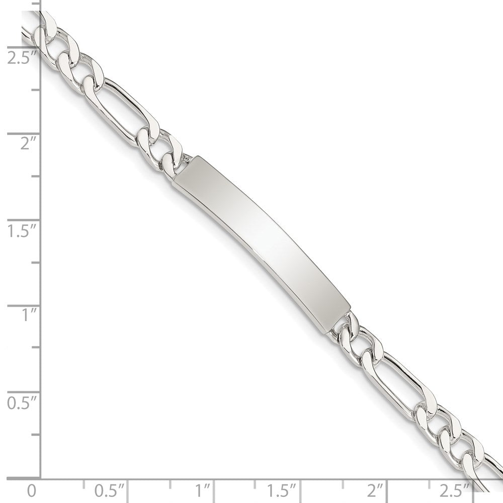 7 Inch Sterling Silver 7Inch Polished Engraveable Figaro Link Id Bracelet