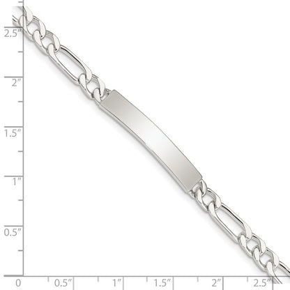 7 Inch Sterling Silver 7Inch Polished Engraveable Figaro Link Id Bracelet