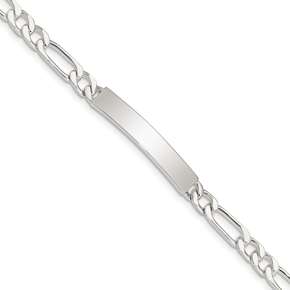 7 Inch Sterling Silver 7Inch Polished Engraveable Figaro Link Id Bracelet