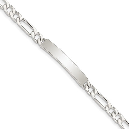 7 Inch Sterling Silver 7Inch Polished Engraveable Figaro Link Id Bracelet