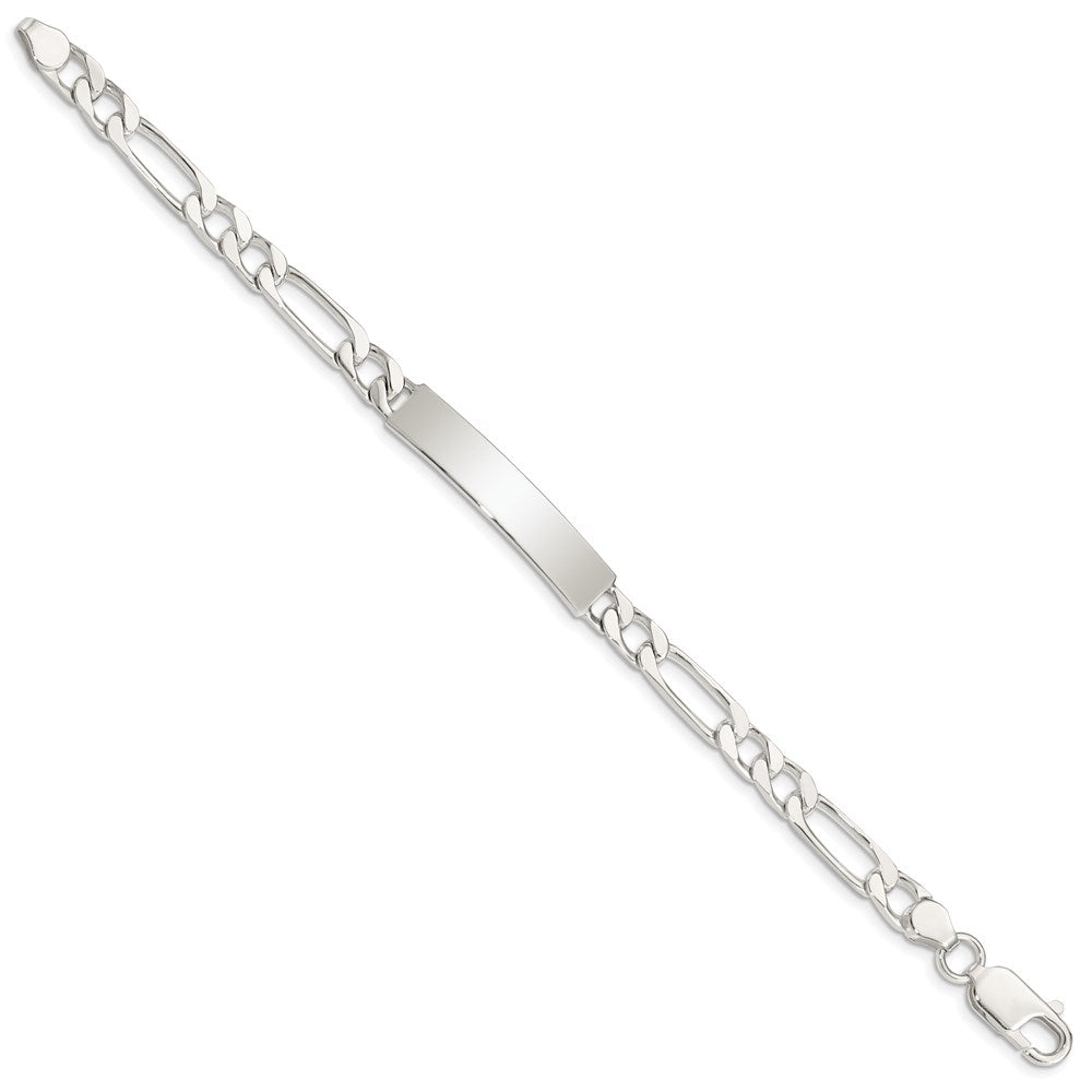 7 Inch Sterling Silver 7Inch Polished Engraveable Figaro Link Id Bracelet