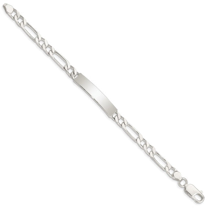 7 Inch Sterling Silver 7Inch Polished Engraveable Figaro Link Id Bracelet