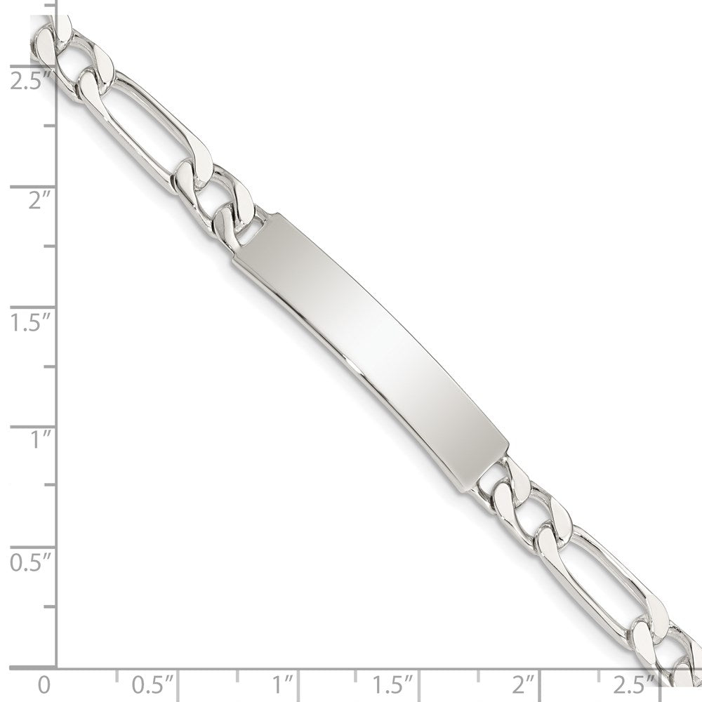 8 Inch Sterling Silver 8Inch Polished Engraveable Figaro Link Id Bracelet