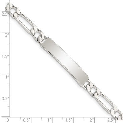 8 Inch Sterling Silver 8Inch Polished Engraveable Figaro Link Id Bracelet