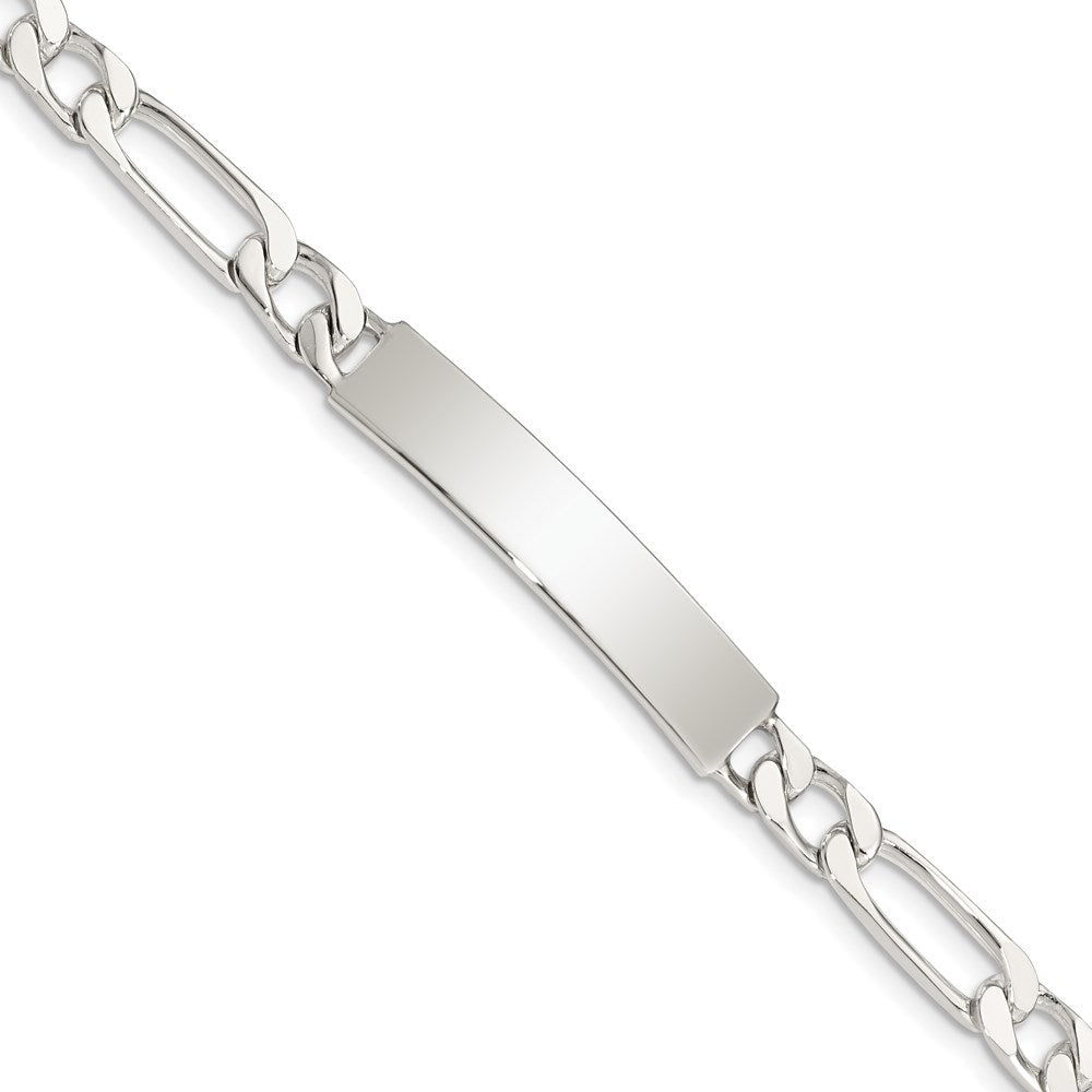 8 Inch Sterling Silver 8Inch Polished Engraveable Figaro Link Id Bracelet