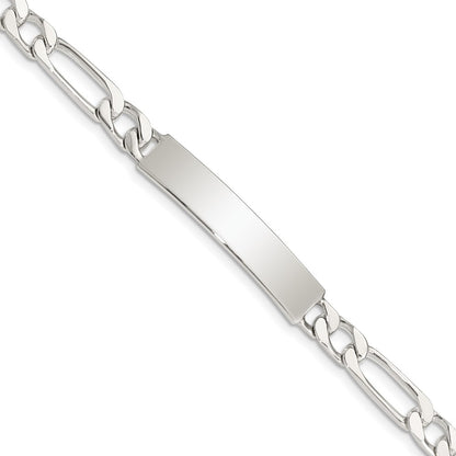 8 Inch Sterling Silver 8Inch Polished Engraveable Figaro Link Id Bracelet