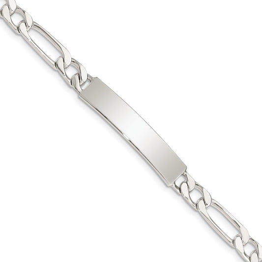7 Inch Sterling Silver 7Inch Polished Engraveable Figaro Link Id Bracelet