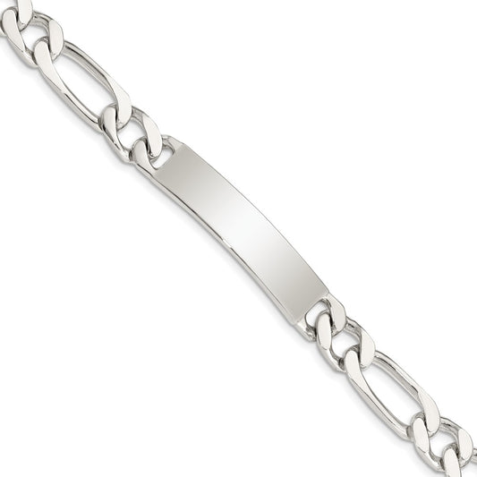 8.5 Inch Sterling Silver 8.5Inch Polished Engraveable Figaro Link Id Bracelet