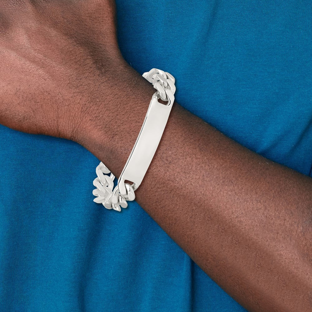 8.5 Inch Sterling Silver 8.5Inch Polished Engraveable Figaro Link Id Bracelet