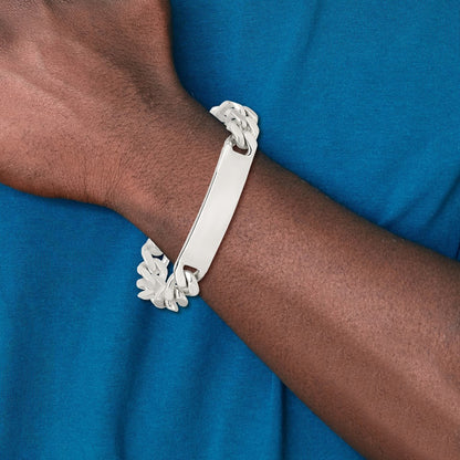 8.5 Inch Sterling Silver 8.5Inch Polished Engraveable Figaro Link Id Bracelet