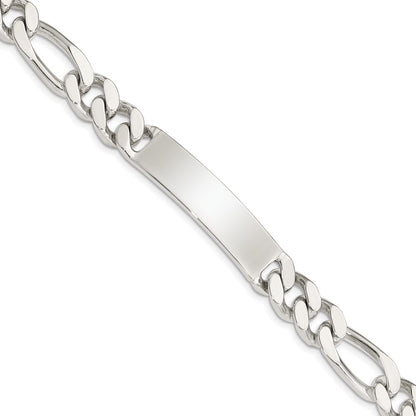 8.5 Inch Sterling Silver 8.5Inch Polished Engraveable Figaro Link Id Bracelet