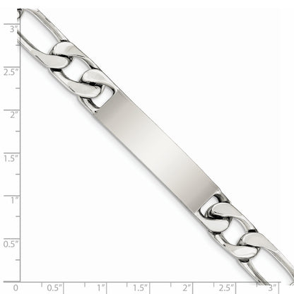 Sterling Silver 8.5 Inch Polished Engraveable Figaro Link Id Bracelet