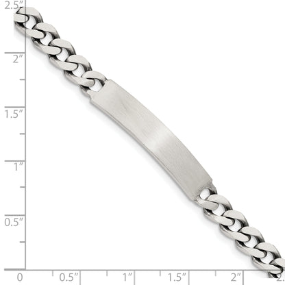 8 Inch Sterling Silver 8Inch Engraveable Antiqued Curb Link Id Bracelet