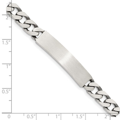 7 Inch Sterling Silver 7Inch Engraveable Antiqued Curb Link Id Bracelet