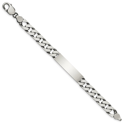 8.5 Inch Sterling Silver 8.5Inch Engraveable Antiqued Curb Link Id Bracelet