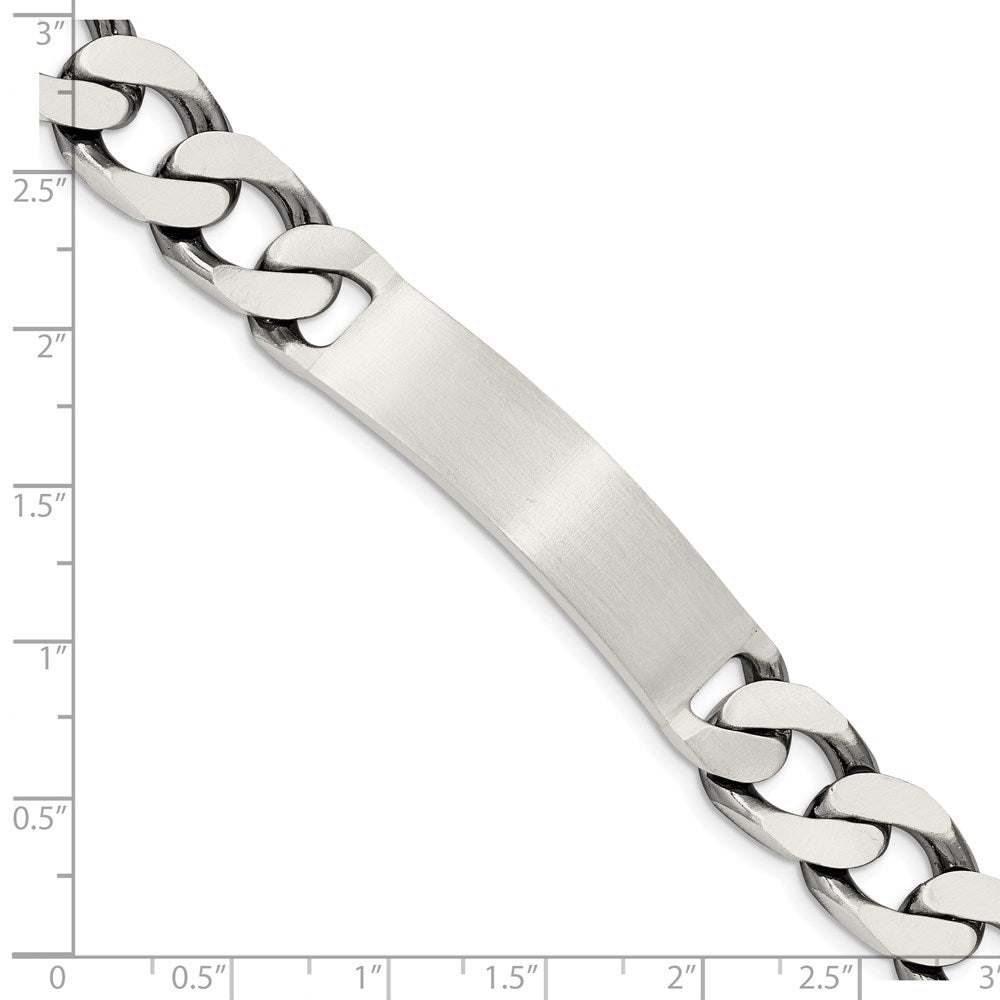 7.5 Inch Sterling Silver 7.5Inch Engraveable Antiqued Curb Link Id Bracelet