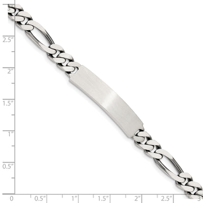 8 Inch Sterling Silver 8Inch Engraveable Antiqued Figaro Link Id Bracelet