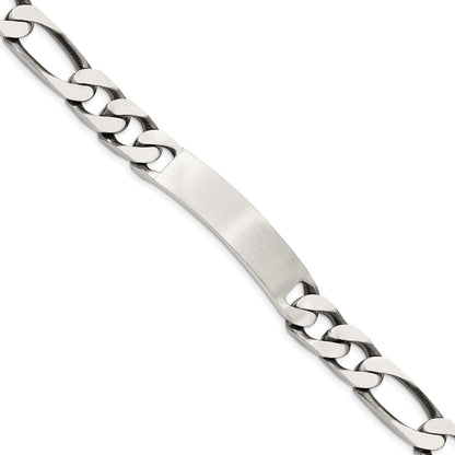 8.5 Inch Sterling Silver 8.5Inch Engraveable Antiqued Figaro Link Id Bracelet
