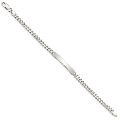 8 Inch Sterling Silver 8Inch Polished Engraveable Curb Link Id Bracelet