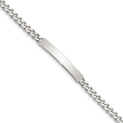 8 Inch Sterling Silver 8Inch Polished Engraveable Curb Link Id Bracelet