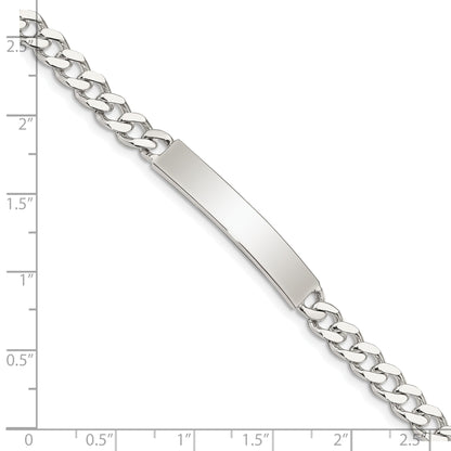 8 Inch Sterling Silver 8Inch Polished Engraveable Curb Link Id Bracelet
