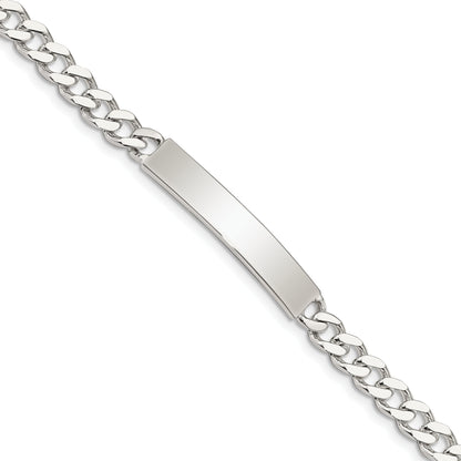 8 Inch Sterling Silver 8Inch Polished Engraveable Curb Link Id Bracelet