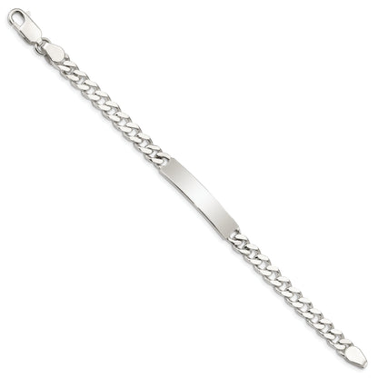 8 Inch Sterling Silver 8Inch Polished Engraveable Curb Link Id Bracelet