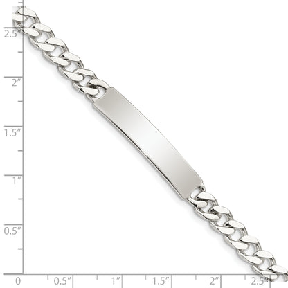 7 Inch Sterling Silver Polished Engraveable Curb Link Id Bracelet