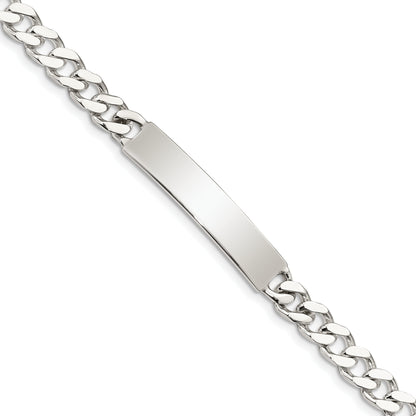 8 Inch Sterling Silver 8Inch Polished Engraveable Curb Link Id Bracelet