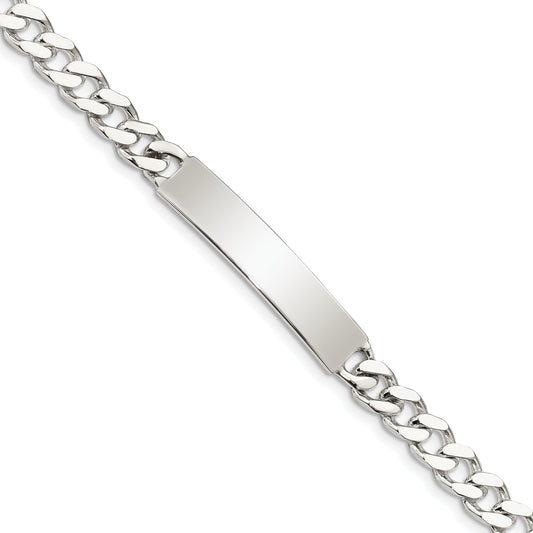 8 Inch Sterling Silver 8Inch Polished Engraveable Curb Link Id Bracelet